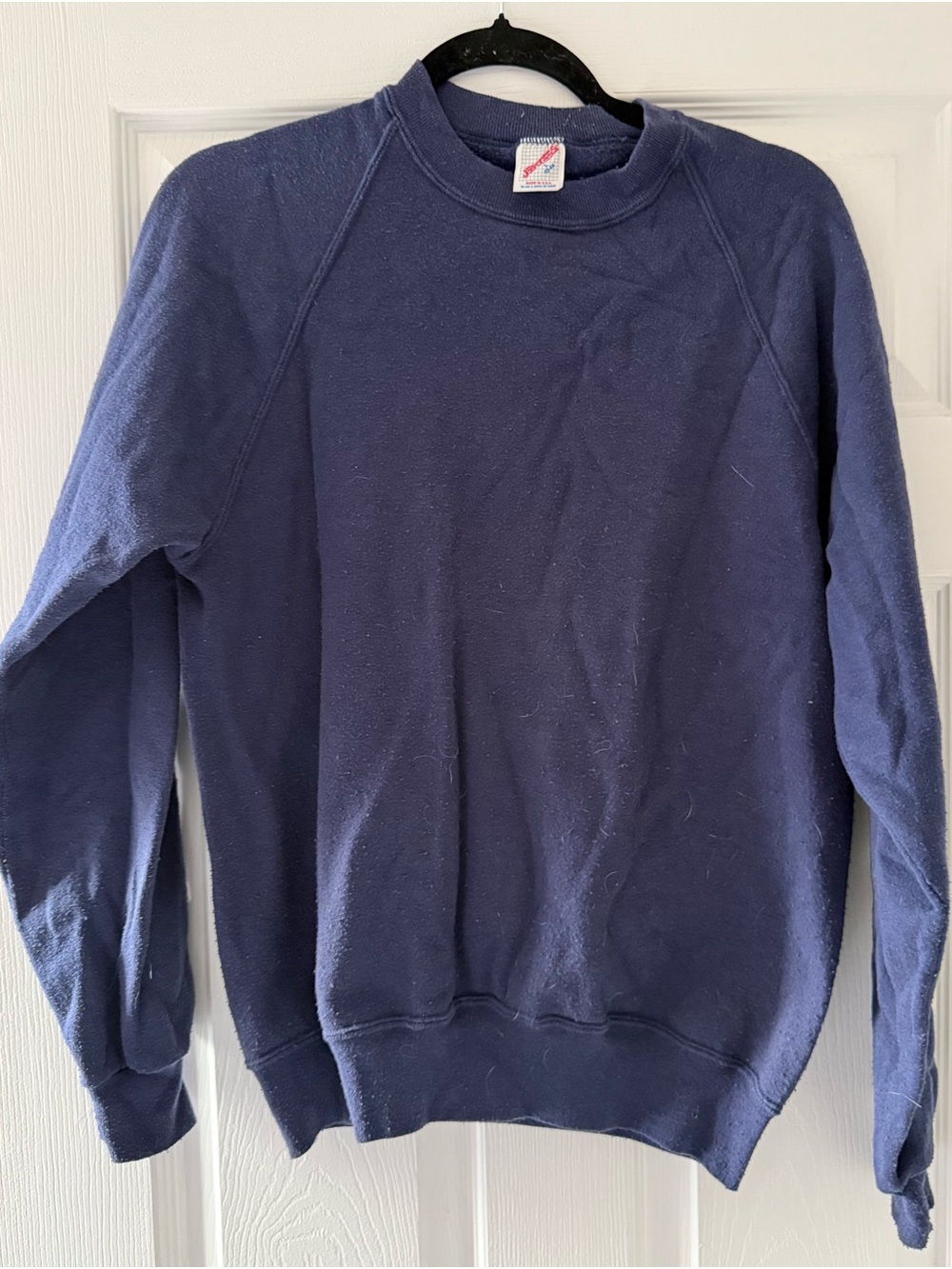 Vintage 80s/90s Jerzees Blank Crewneck Sweatshirt – Made in USA – Navy – Size L